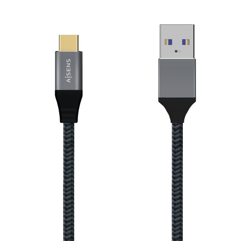 Cable USB 3.1 Tipo-C Aisens A107-0632/ USB Tipo-C Macho - USB Macho/ 10Gbps/ 1.5m/ Gris