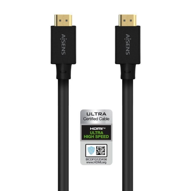 Cable hdmi 2.1 8k aisens a150-0680/ hdmi macho - hdmi macho/ 5m/ certificado/ negro
