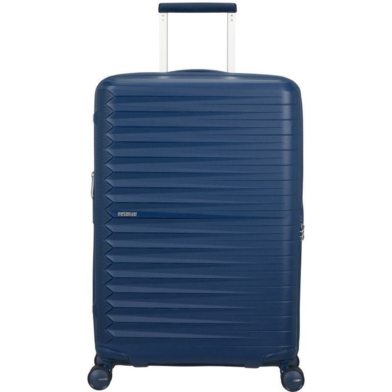 Maleta Mediana American Tourister FastForward Spinner Expansible 68cm/ 68x46x30cm/ 4 Ruedas/ Azul Marino