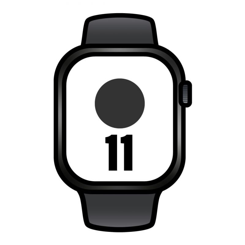 Apple Watch Series 11/ GPS/ Cellular/ 42mm/ Titanio Negro/ Pizarra Correa Deportiva Negro (M/L)