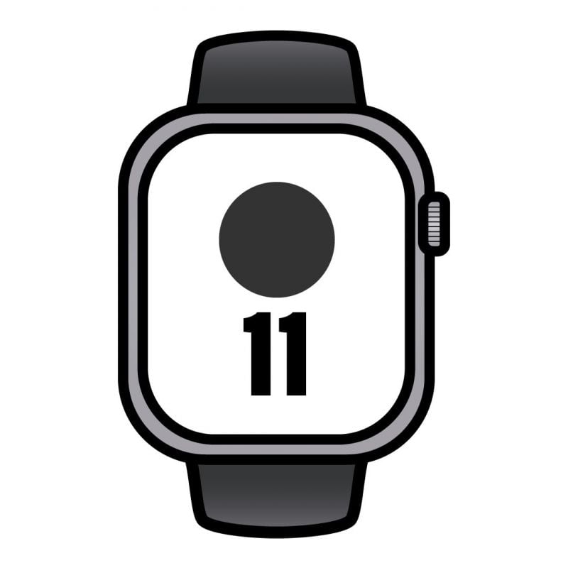 Apple Watch Series 11/ GPS/ Cellular/ 46mm/ Aluminio Gris Espacial/ Correa Deportiva Negra M/L