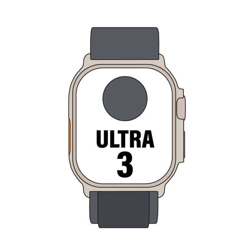 Apple Watch Ultra 3/ GPS/ Cellular/ 49mm/ Caja Titanio Negro/ Correa Loop Alpine Negra S