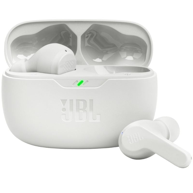 Auriculares Bluetooth JBL Wave Beam con estuche de carga/ Autonomía 8h/ Blanco