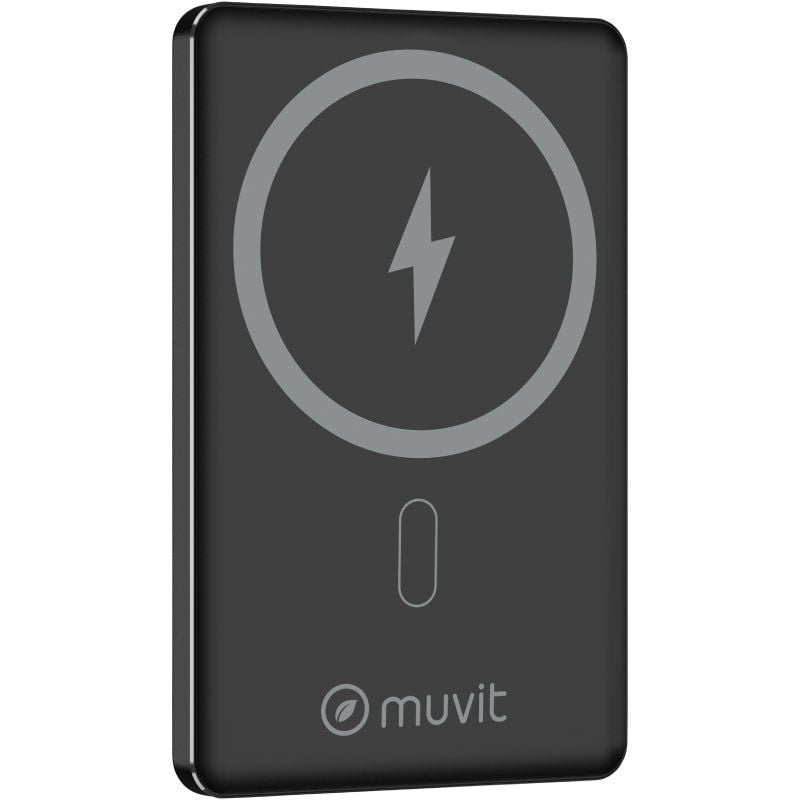 Powerbank 5000mAh Muvit For Change MCCHP0009/ 20W/ Wireless/ Negra/ Incluye Cable USB Tipo-C