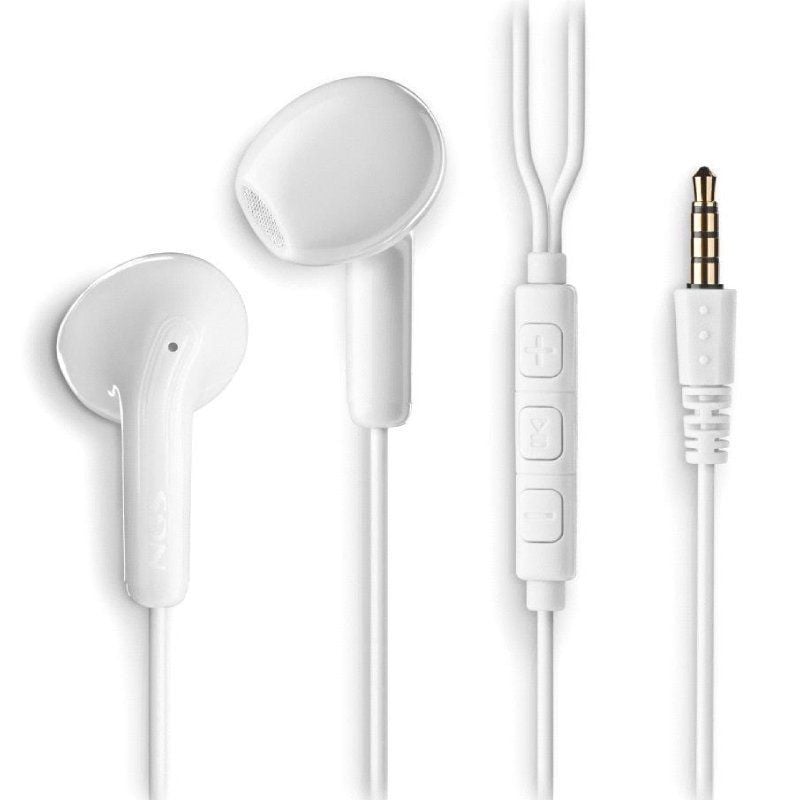 Auriculares Intrauditivos NGS Cross Flip/ con Micrófono/ Jack 3.5/ Blancos