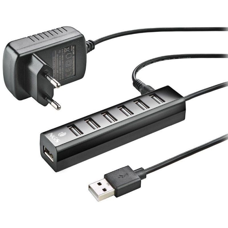 Hub USB 2.0 con Alimentación Externa NGS IHUB7 Tiny/ 7xUSB