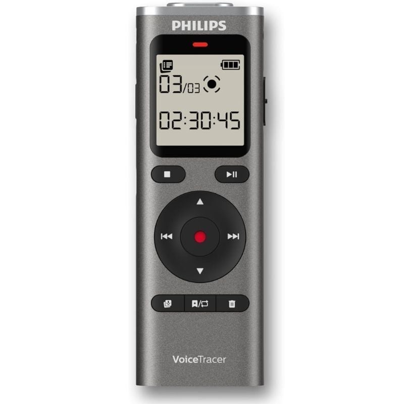 Grabadora de Voz Philips VoiceTracer DVT1170/ 20kHz/ Plata