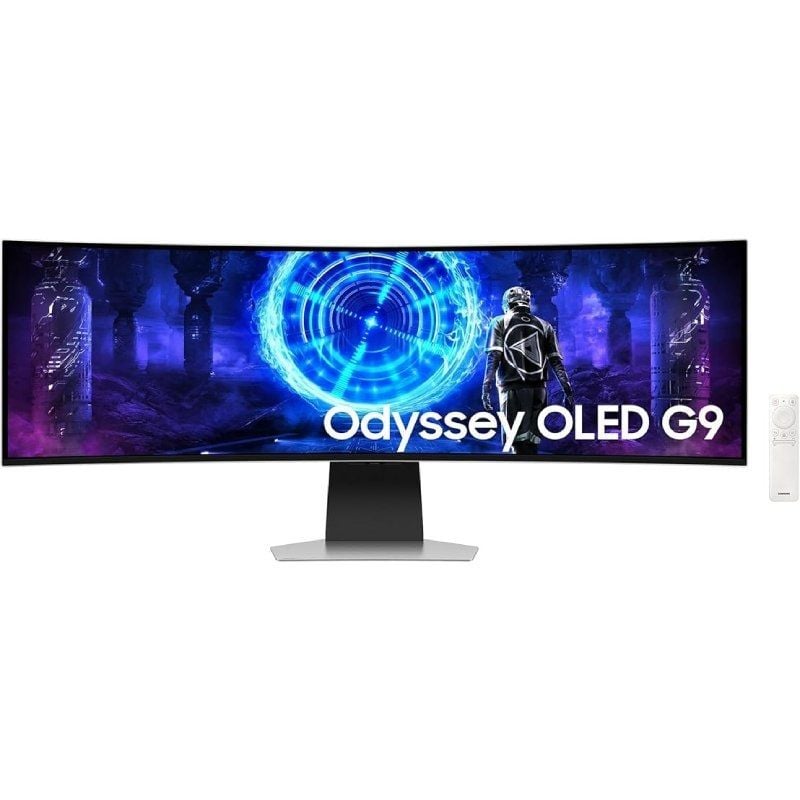 Monitor Gaming Ultrapanorámico Curvo Samsung Odyssey OLED G9 S49DG954SU 49'/ Dual QHD/ 0.03ms/ 240Hz/ OLED/ Multimedia/ Regulable en altura/ Plata