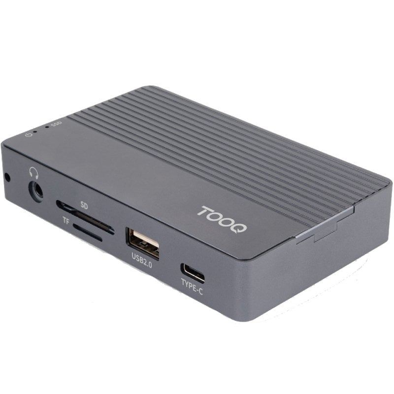 Docking/Caja Externa USB Tipo-C TooQ TQE-2242G/ Ranura SSD M.2/ 1xHDMI/ 1xRJ45/ 1xUSB/ 1xUSB Tipo-C/ 1xLector Tarjetas/ 1x Jack 3.5/ 1xUSB Tipo-C PD