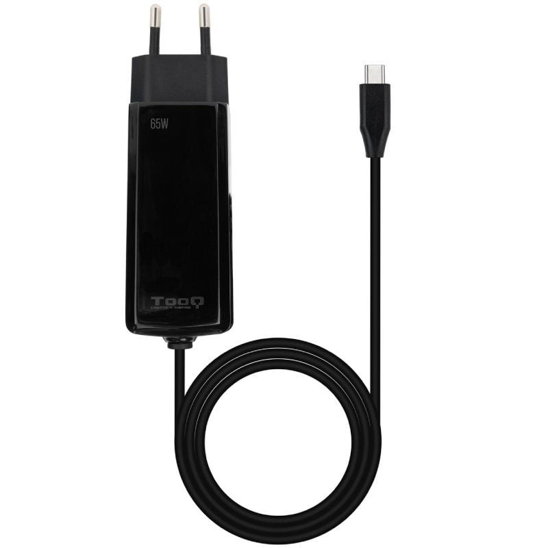Cargador de Portátil GaN TooQ TQLC-USBCGAN65PD-C USB Tipo-C/ 65W/ Automático/ Voltaje 5-20V