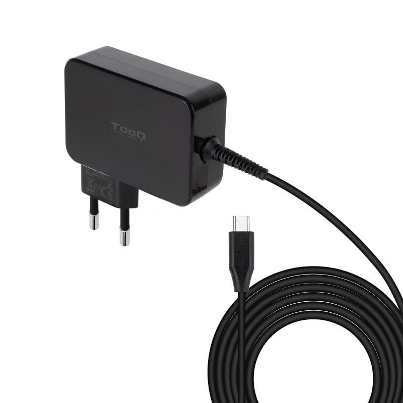 Cargador de Portátil GaN TooQ TQLC-USBCGAN90PD/ 1xUSB Tipo-C/ 90W/ Automático/ Voltaje 5-20V