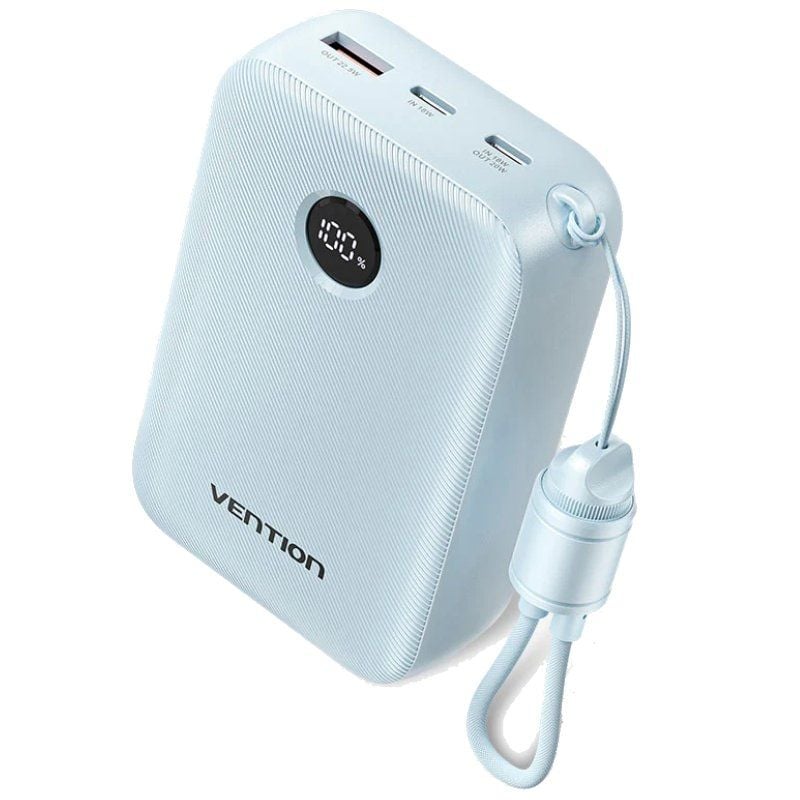 Powerbank 20000mAh Vention FKBL0-C/ 22.5W/ Azul/ Incluye Cable USB Tipo-C