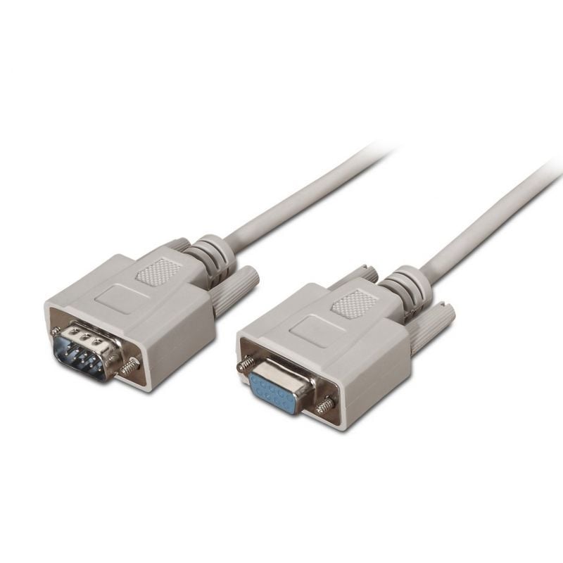 Cable Serie RS232 Aisens A112-0065/ DB9 Macho - DB9 Hembra/ Hasta 0.15W/ 1.6Mbps/ 1.8m/ Beige