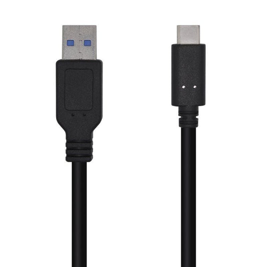 Cable USB 3.1 Tipo-C Aisens A107-0450/ USB Tipo-C Macho - USB Macho/ 10Gbps/ 1.5m/ Negro