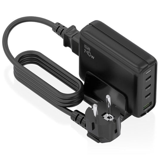 Cargador Sobremesa GaN Aisens ASCH-140W4P056-BK/ 3xUSB Tipo-C/ 1xUSB/ 140W