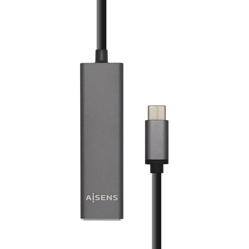 Hub USB Tipo-C Aisens A109-0403/ 4xUSB/ Gris