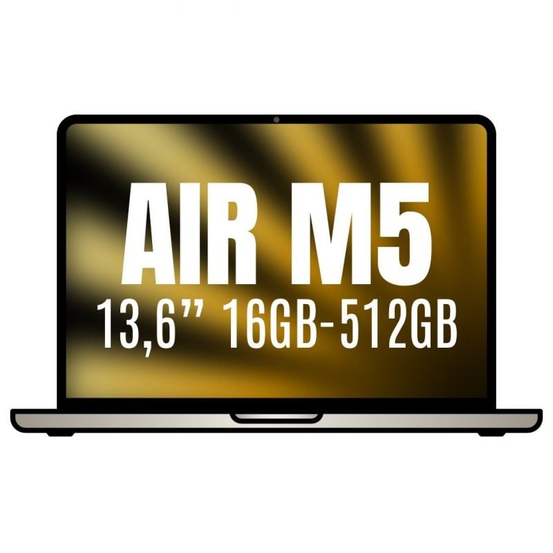 Apple Macbook Air 13,6'/ M5 10-Core CPU/ 16GB/ 512GB SSD/ 8-Core GPU/ Blanco Estrella