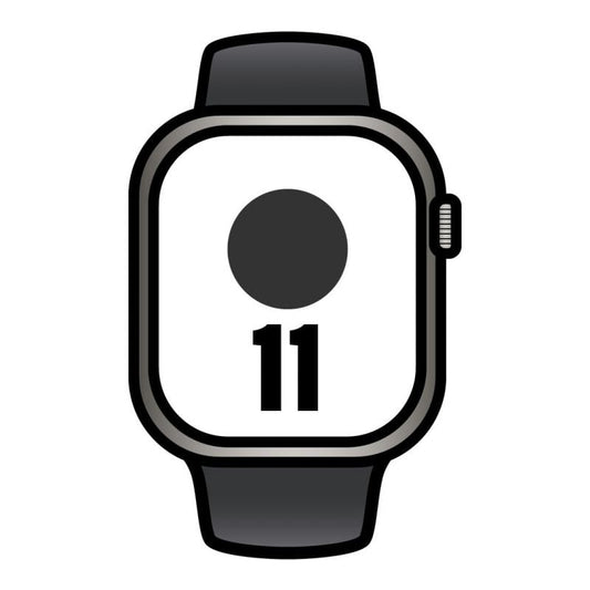 Apple Watch Series 11/ GPS/ Cellular/ 42mm/ Titanio Natural/ Correa Deportiva Negra (M/L)