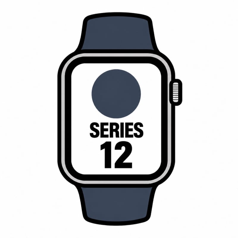 Apple watch series 12/ gps/ 46mm/ gris espacial/ correa deportiva azul marino (m/l)
