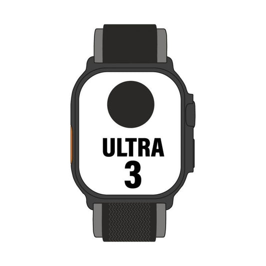Apple Watch Ultra 3/ GPS/ Cellular/ 49mm/ Caja Titanio Negro/ Correa Trail Loop Negra M/L