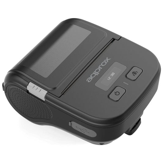 Impresora de Tickets Approx appPOS80PORTABLE/ Térmica/ Ancho papel 80mm/ USB-Bluetooth/ Negra