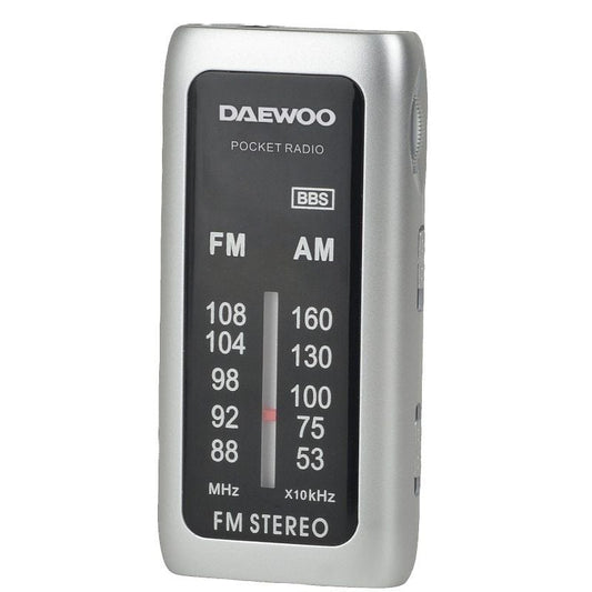 Radio Portátil Daewoo DW1129/ a Pilas/ Plata