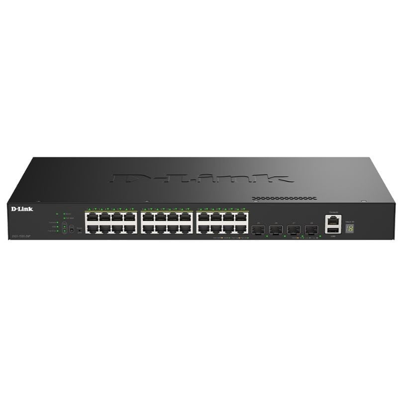 Switch Gestionable D-Link DGS-1530-28P/E 24 Puertos/ RJ-45 10/100/1000/ PoE/ SFP