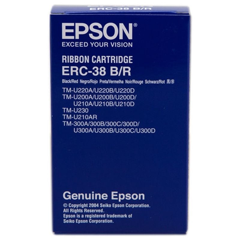 Cinta Nylon Epson ERC-38/ Negro/ Roja