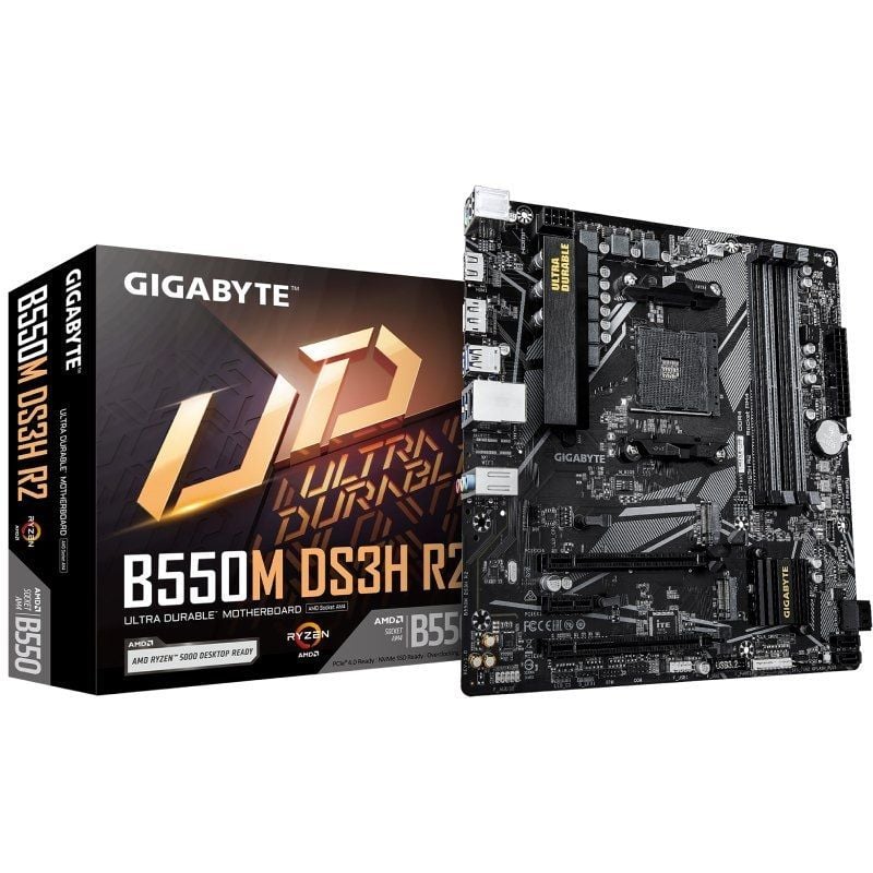 Placa Base Gigabyte B550M DS3H R2 Socket AM4/ DDR4/ PCIe 4.0/ Micro ATX
