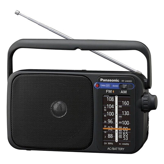 Radio Portátil Panasonic RF-2400DEG-K/ a Pilas/ con Cable/ Negra