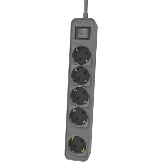 Regleta con Interruptor Philips CHP2154G/12 5 Tomas de corriente/ Cable 1.5m/ Gris