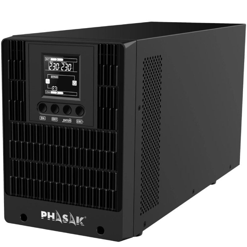 SAI Online Phasak 2000 VA Online LCD/ 2000VA-2000W/ 4 Salidas/ Formato Torre