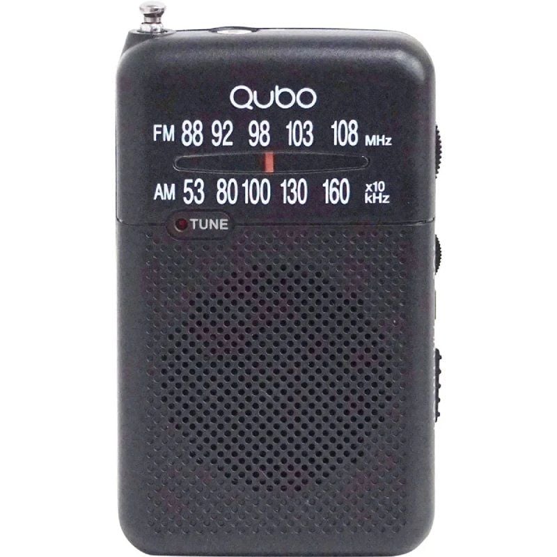 Radio Portátil Qubo R-S1/ con Cable/ a Pilas/ Negra