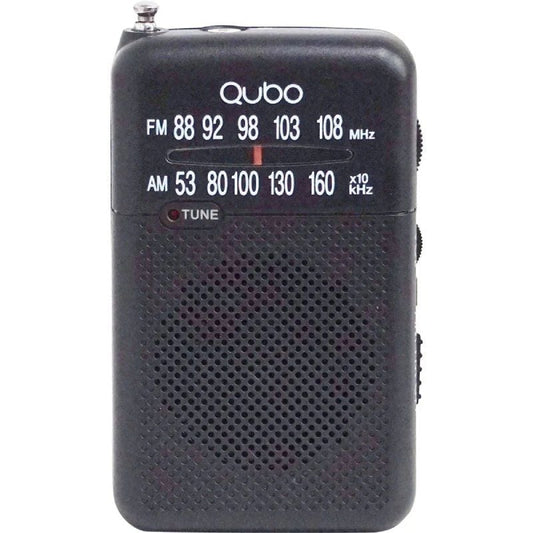 Radio Portátil Qubo R-S1/ con Cable/ a Pilas/ Negra