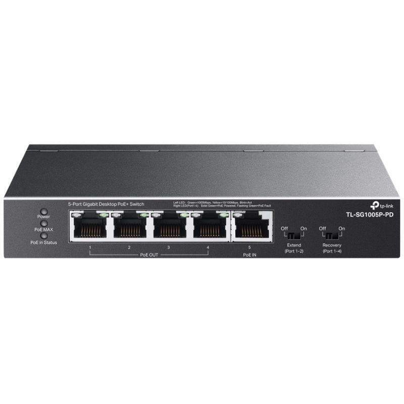 Switch TP-Link TL-SG1005P-PD 5 Puertos/ RJ-45 1/ 2.5Gbps PoE