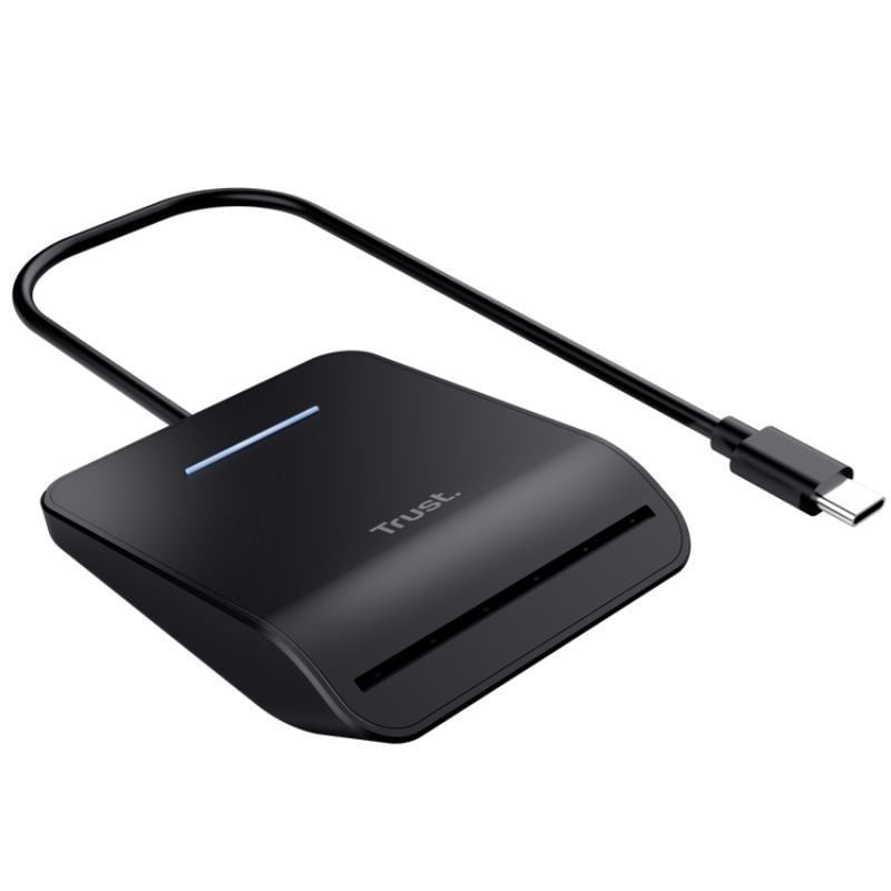 Lector de DNI Trust Primo 26061/ USB Tipo-C/ Negro