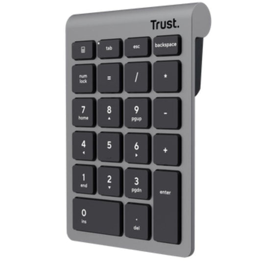 Teclado Numérico Inalámbrico Trust Xalas Wireless/ Plata