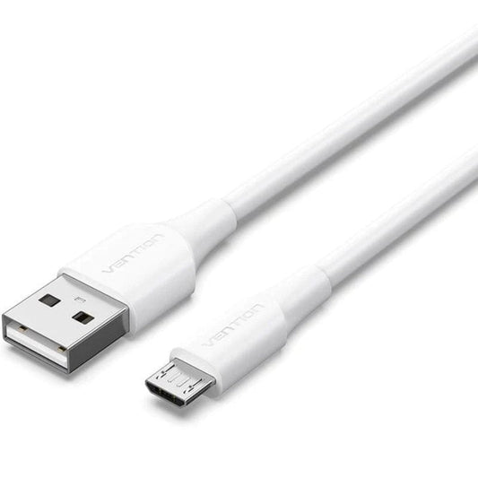 Cable USB 2.0 Vention CTIWF/ USB Macho - MicroUSB Macho/ Hasta 60W/ 480Mbps/ 1m/ Blanco