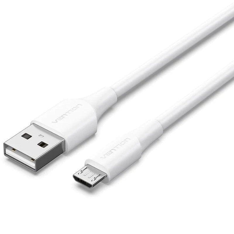 Cable USB 2.0 Vention CTIWG/ USB Macho - MicroUSB Macho/ Hasta 60W/ 480Mbps/ 1.5m/ Blanco