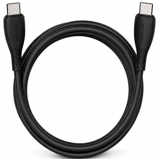 Cable USB 2.0 Tipo-C Vention TRVBF/ USB Tipo-C Macho - USB Tipo-C Macho/ Hasta 60W/ 480Mbps/ 1m/ Negro