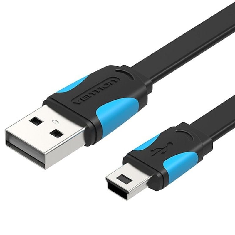 Cable USB 2.0 Vention VAS-A14-B150/ Mini USB Macho - USB Macho/ 480Mbps/ 1.5m/ Azul y Negro