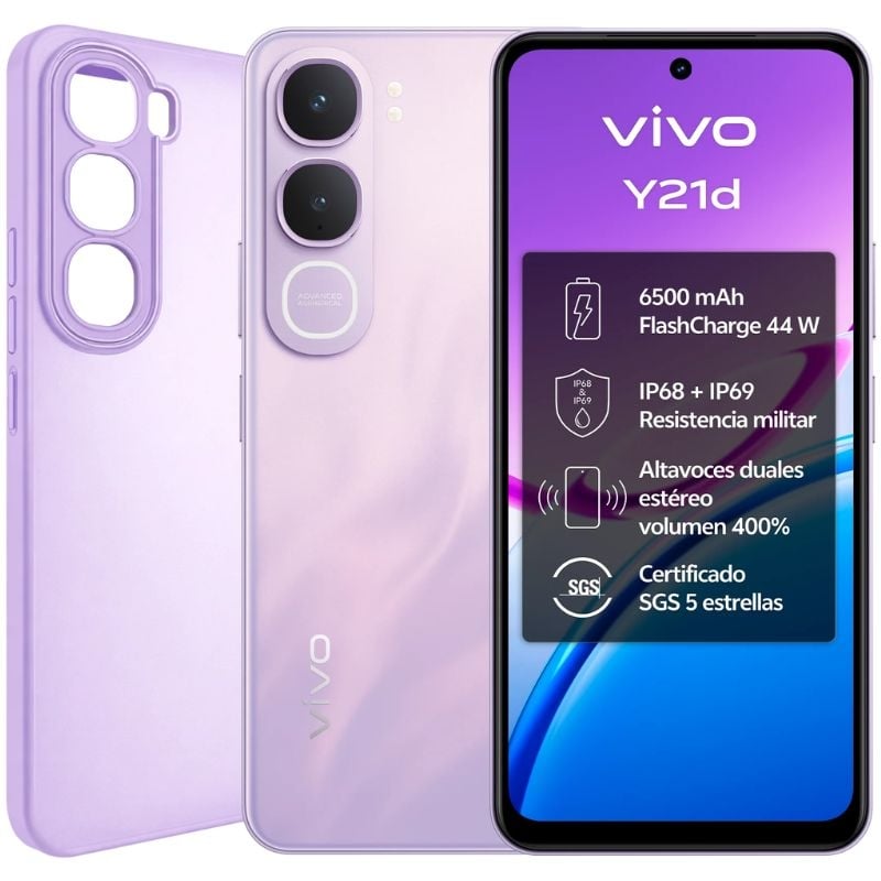 Smartphone Vivo Y21D 4GB/ 128GB/ 6.68'/ Púrpura